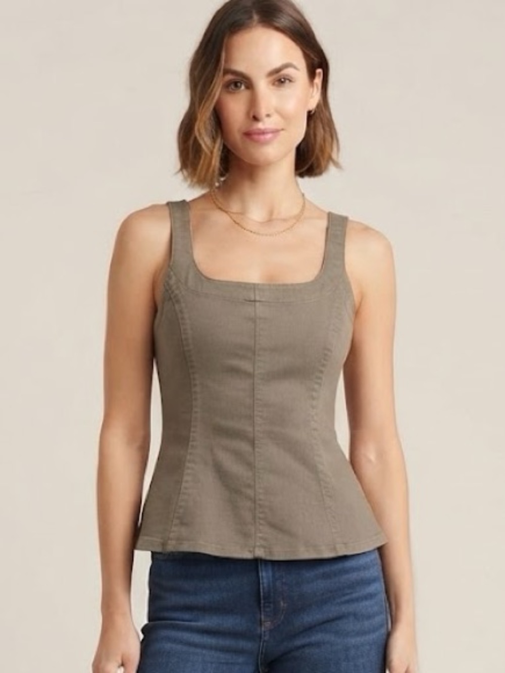 Banana Republic Olive Square-Neck Denim Tank size 6 / small new with tags